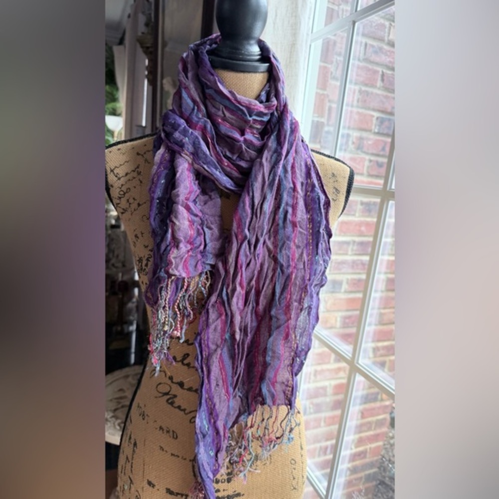 Purple Striped Scarf